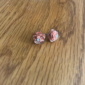 Rose Gold Color Rose Stud Earrings